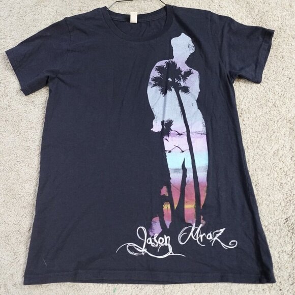 Jason Mraz Shirt Small Blue 2009 Tour Concert Band Double Sided - Picture 1 of 6